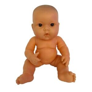 Realistic Baby Doll Berenguer 13" Gray Eyes Bald Chubby Nude Vinyl 13"